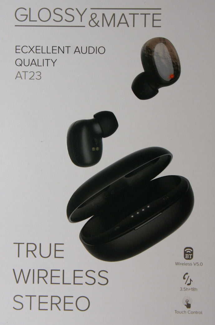 Glossy&Matte אוזניות אלחוטיות איכותיות בצבע שחור