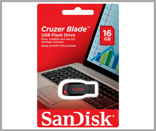 SANDISK CRUZER BLADE 16GB דיסק און קי